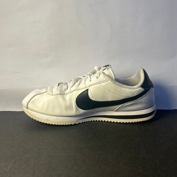 Mens Nike Cortez Basic Leather 'White Black' Size 11 - Picture 1 of 7